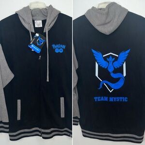 Pokemon GO Team Mystic Full Zip Hoodie Jacket Blue Black Gray 3XL NWT